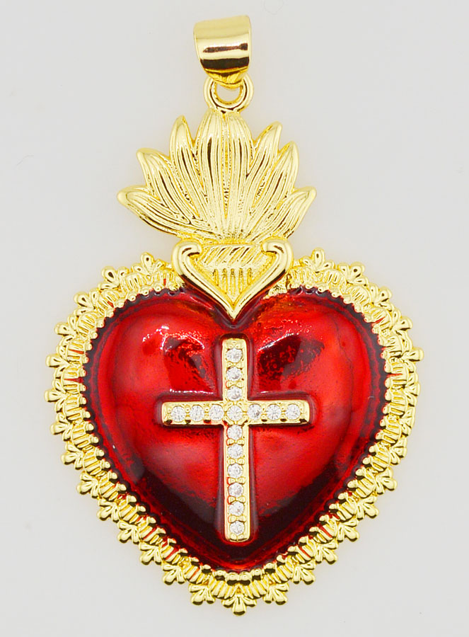 Ciondolo Ex Voto Rosso & Oro - 40 mm (pic 1)