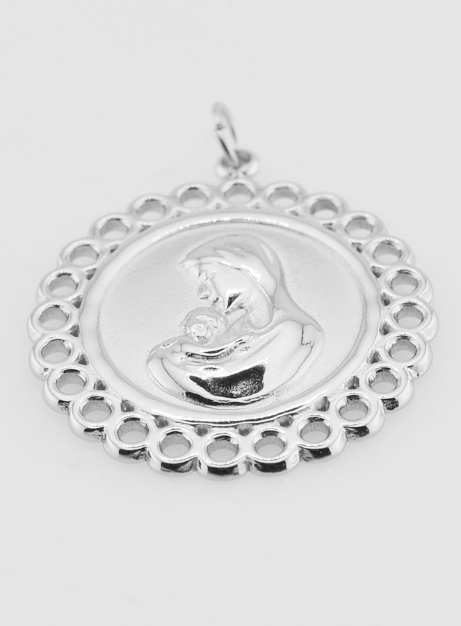 Medaglia Vergine col Bambino in Inox - 25 mm (pic 2)