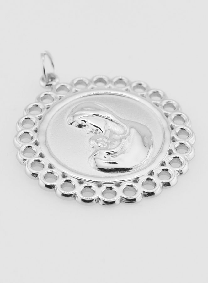 Medaglia Vergine col Bambino in Inox - 25 mm (pic 3)