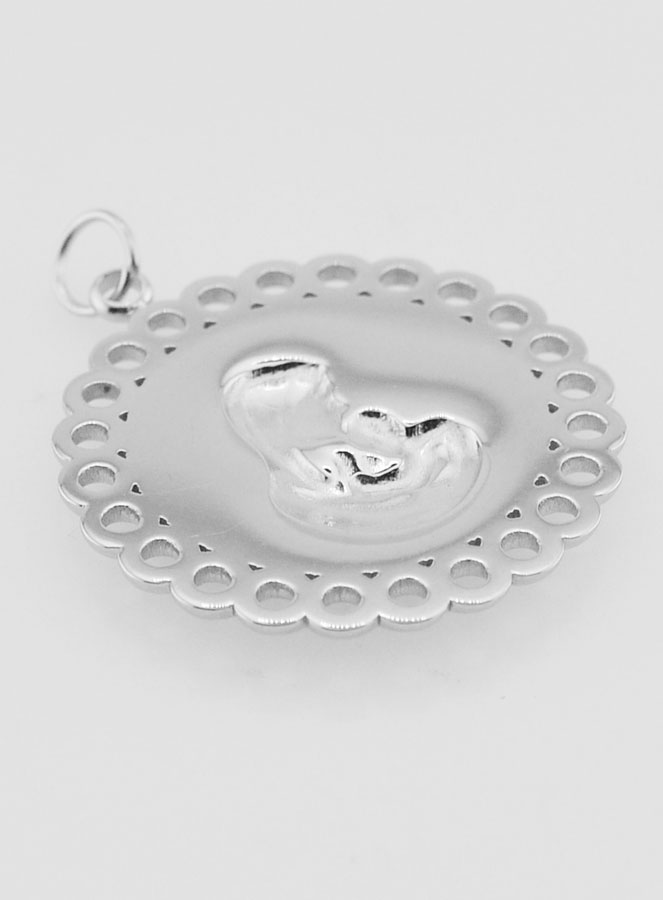Medaglia Vergine col Bambino in Inox - 25 mm (pic 4)