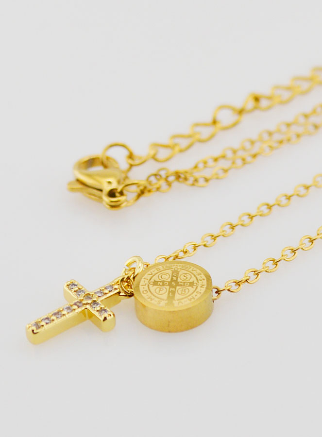 Collana Protezione Medaglia di San Benedetto & Croce (pic 1)