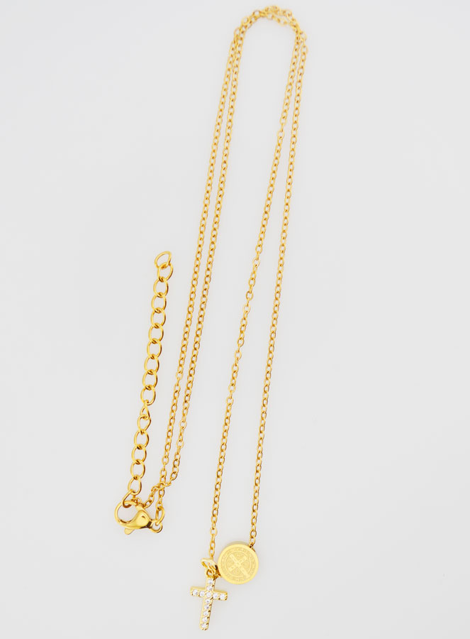 Collana Protezione Medaglia di San Benedetto & Croce (pic 2)