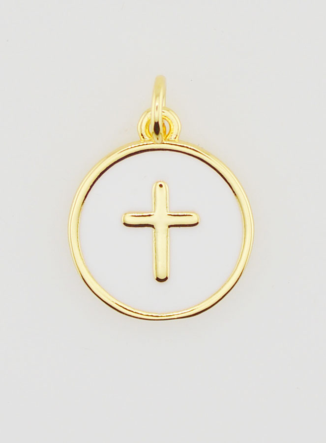 Medaglia Croce Smaltata - Bianco (pic 1)