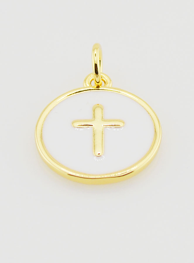 Medaglia Croce Smaltata - Bianco (pic 2)