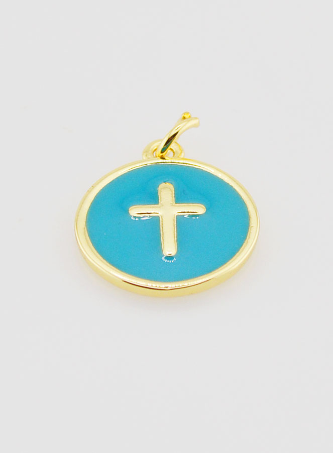 Medaglia Croce Smaltata - Turchese (pic 2)