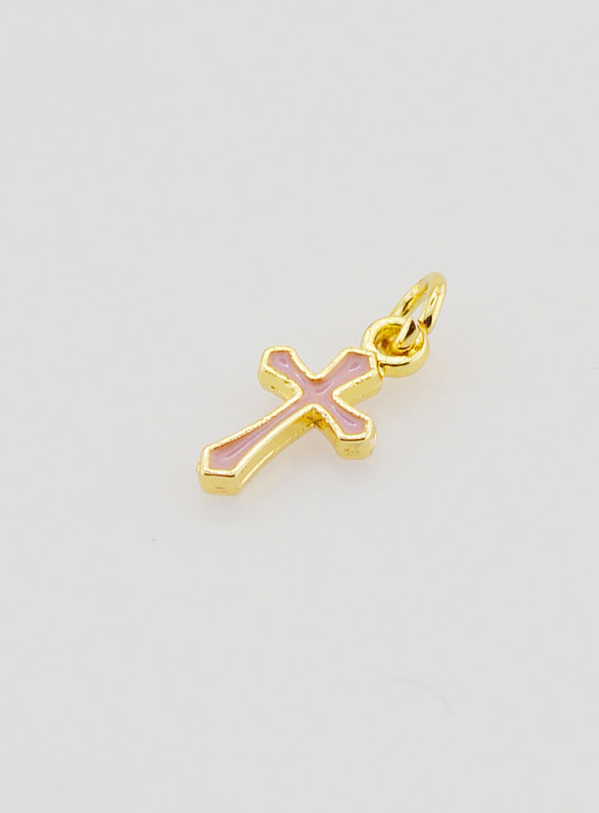 Ciondolo Charm Croce 10 mm - Rosa (pic 4)