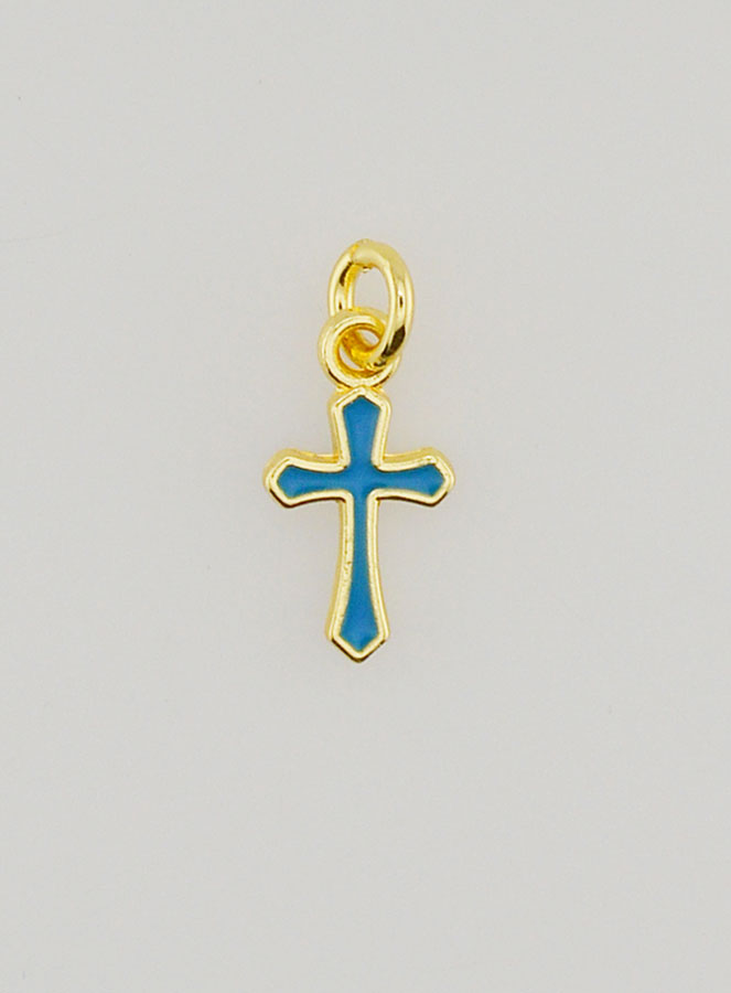 Ciondolo Charm Croce 10 mm - Blu (pic 1)