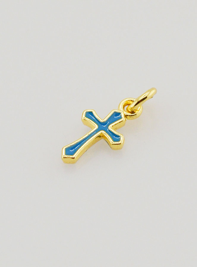 Ciondolo Charm Croce 10 mm - Blu (pic 4)