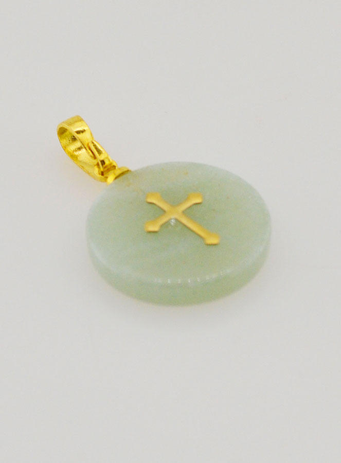 Medaglia Traslucida con Croce - Verde (pic 3)