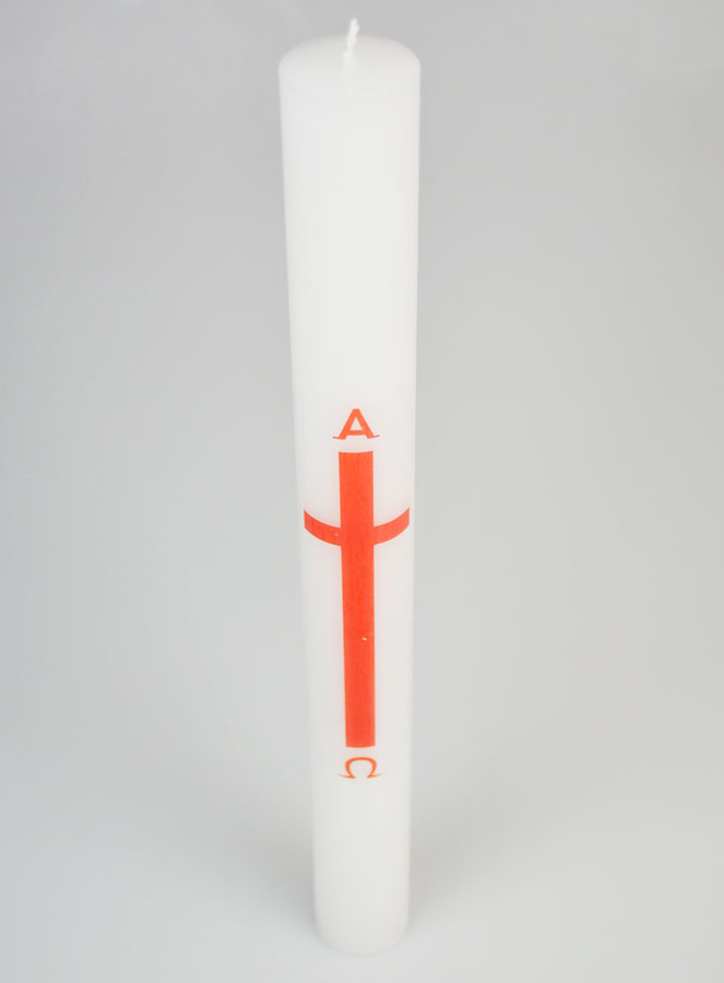 Cero di Processione Alpha Omega 40 cm - Rosso (pic 2)