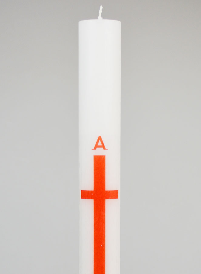Cero di Processione Alpha Omega 40 cm - Rosso (pic 3)