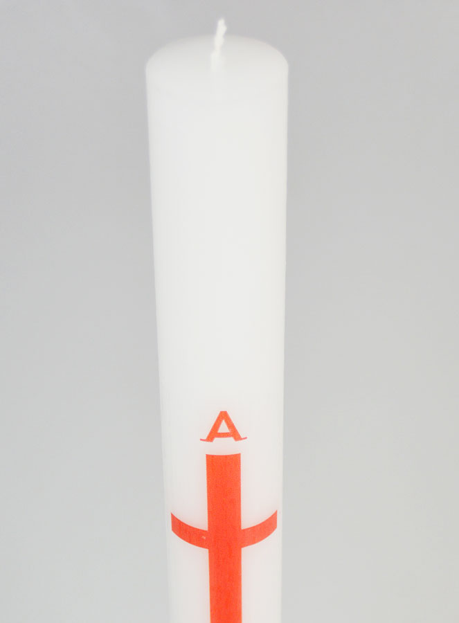 Cero di Processione Alpha Omega 40 cm - Rosso (pic 4)