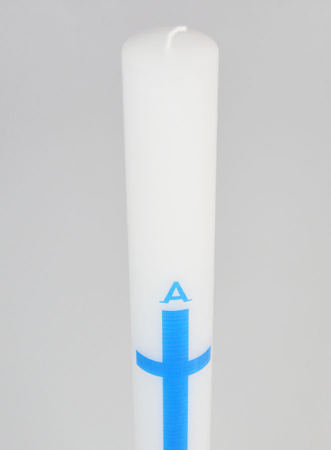 Cero di Processione Alpha Omega 40 cm - Blu (pic 4)
