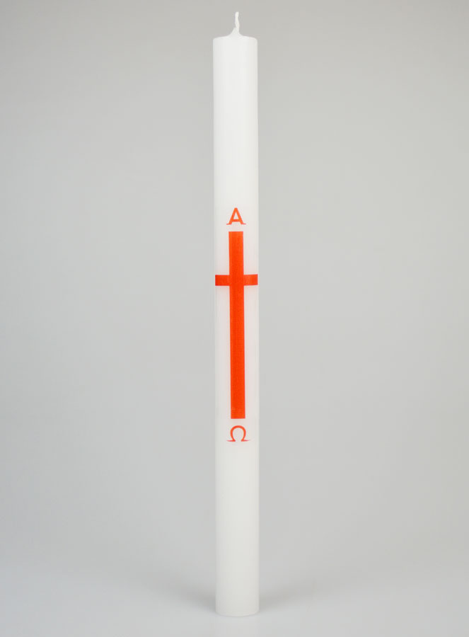 Cero di Processione Alpha Omega 34 cm - Rosso (pic 1)