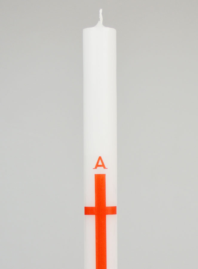 Cero di Processione Alpha Omega 34 cm - Rosso (pic 3)
