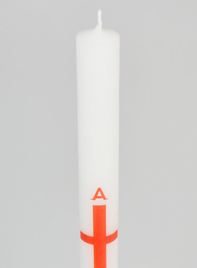 Cero di Processione Alpha Omega 34 cm - Rosso (pic 4)