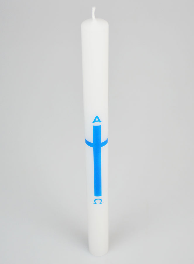 Cero di Processione Alpha Omega 34 cm - Blu (pic 2)