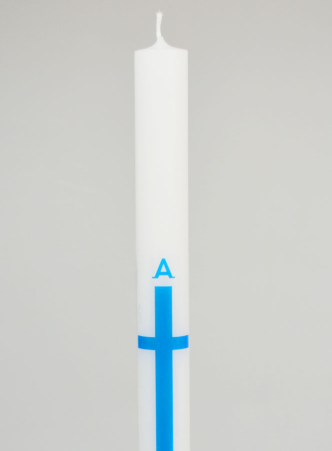 Cero di Processione Alpha Omega 34 cm - Blu (pic 3)