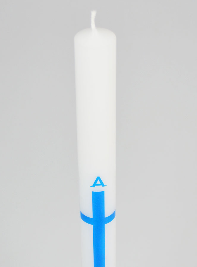 Cero di Processione Alpha Omega 34 cm - Blu (pic 4)