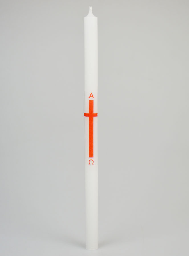 Cero di Processione Alpha Omega 29 cm - Rosso (pic 1)