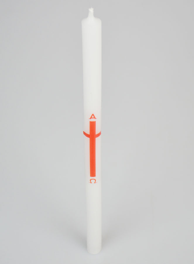 Cero di Processione Alpha Omega 29 cm - Rosso (pic 2)