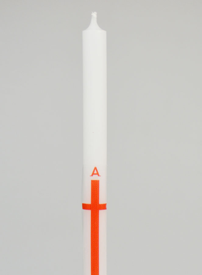 Cero di Processione Alpha Omega 29 cm - Rosso (pic 3)