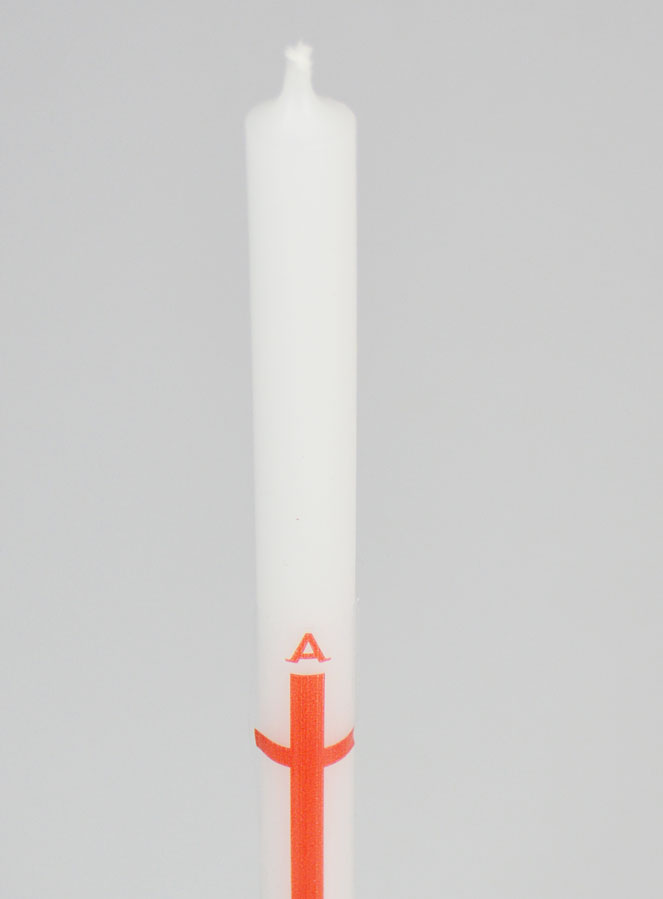 Cero di Processione Alpha Omega 29 cm - Rosso (pic 4)