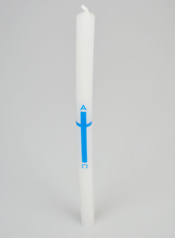 Cero di Processione Alpha Omega 29 cm - Blu (pic 2)