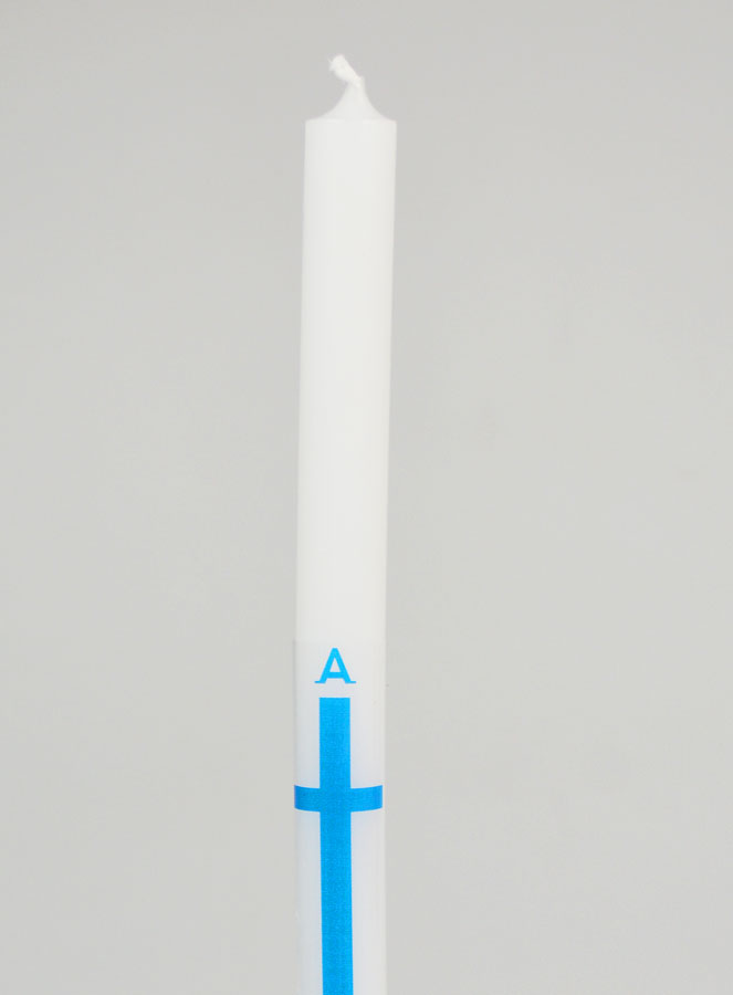 Cero di Processione Alpha Omega 29 cm - Blu (pic 3)