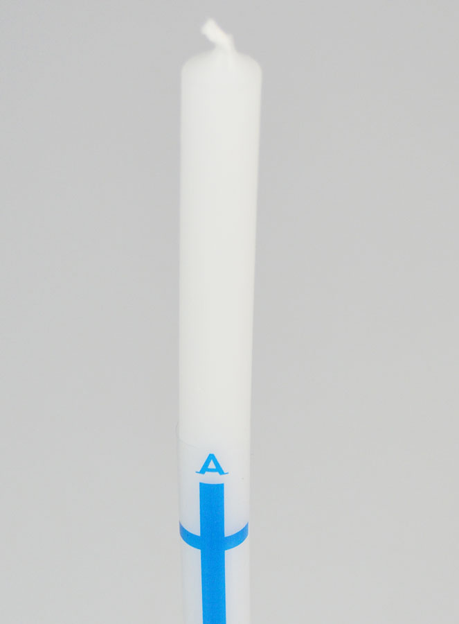 Cero di Processione Alpha Omega 29 cm - Blu (pic 4)