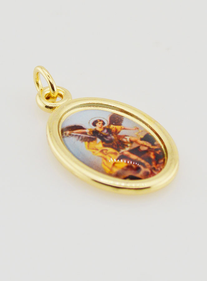 Medaglia San Michele Arcangelo Dorata - 25 mm (pic 3)