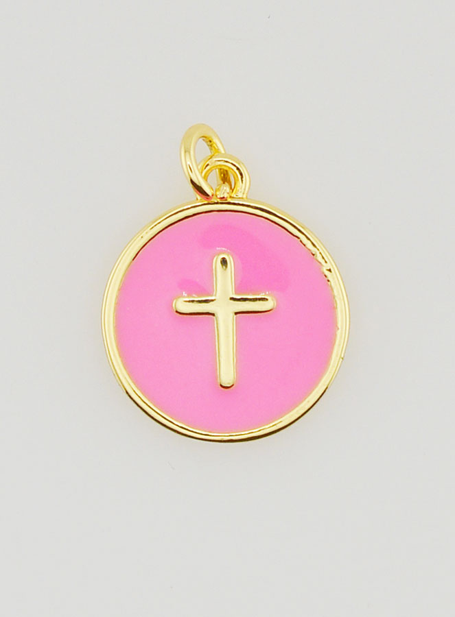 Medaglia Croce - Smalto Rosa (pic 1)