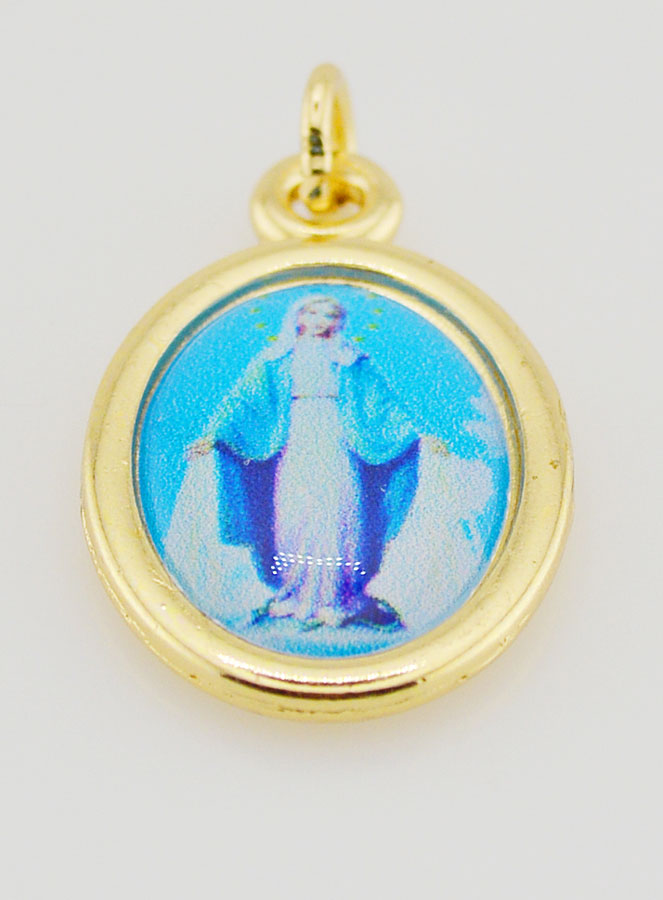 Medaglia Madonna Miracolosa Dorata - 25 mm (pic 2)