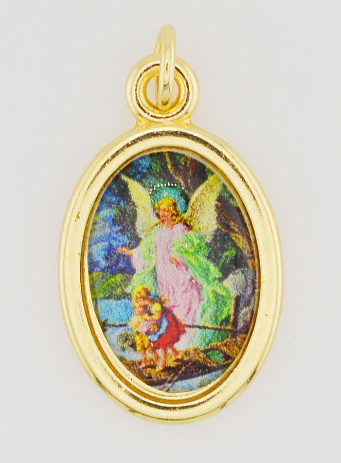 Medaglia Angelo Protettore Dorata- 25 mm (pic 1)