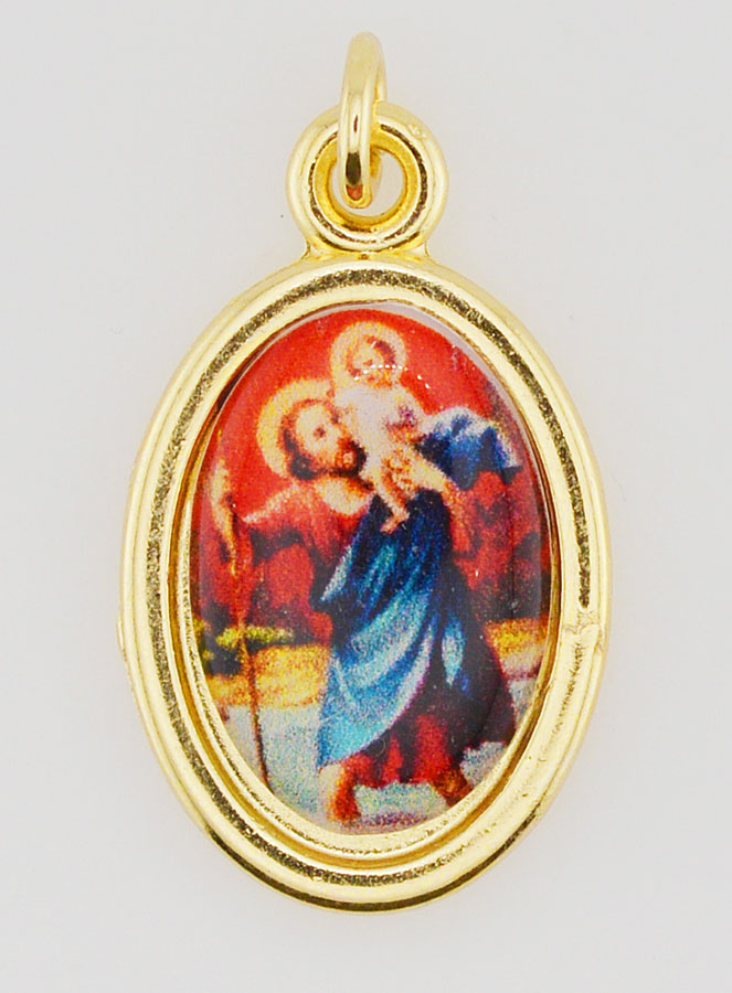 Medaglia San Cristoforo Dorata - 25 mm (pic 1)