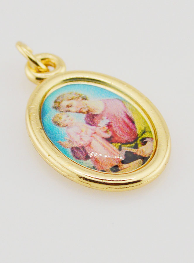 Medaglia San Giuseppe Dorata - 25 mm (pic 3)