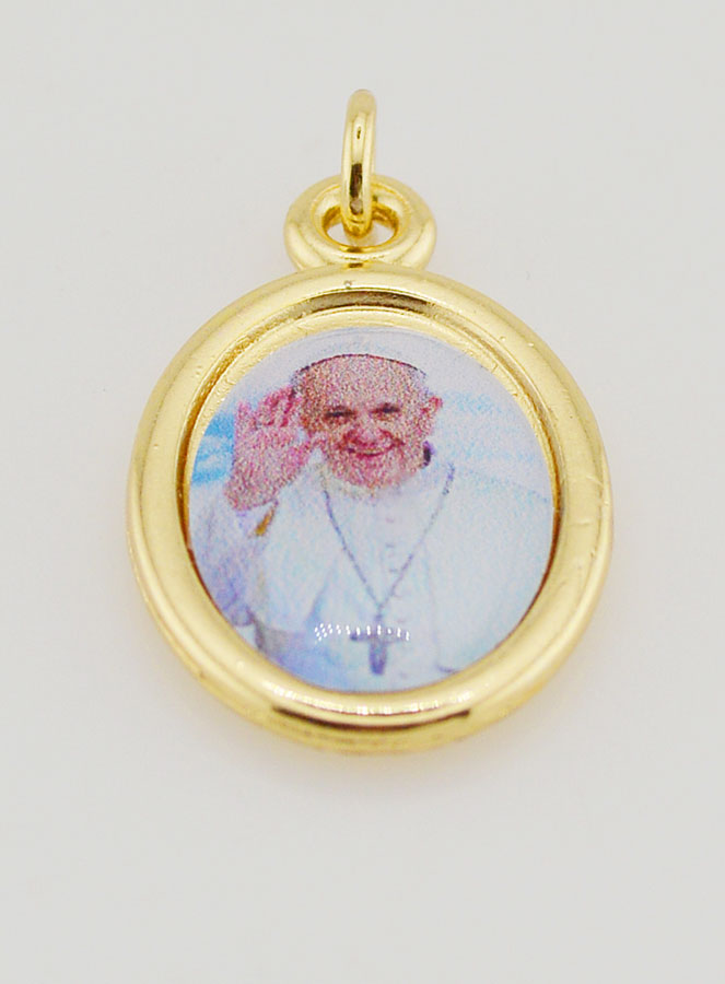 Medaglia del Papa Francesco Dorata - 25 mm (pic 2)