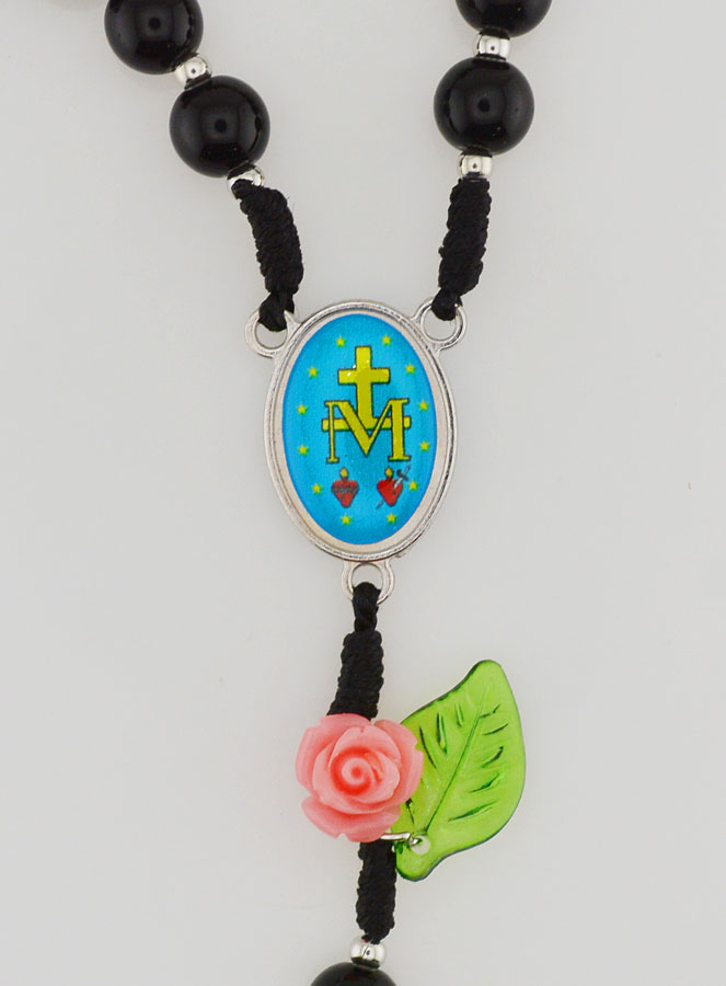 Rosario Madonna Miracolosa in Vetro Nero (pic 4)