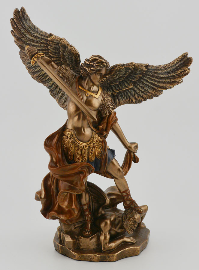 Statua Religiosa di San Michele in Bronzo - 15 cm (pic 1)