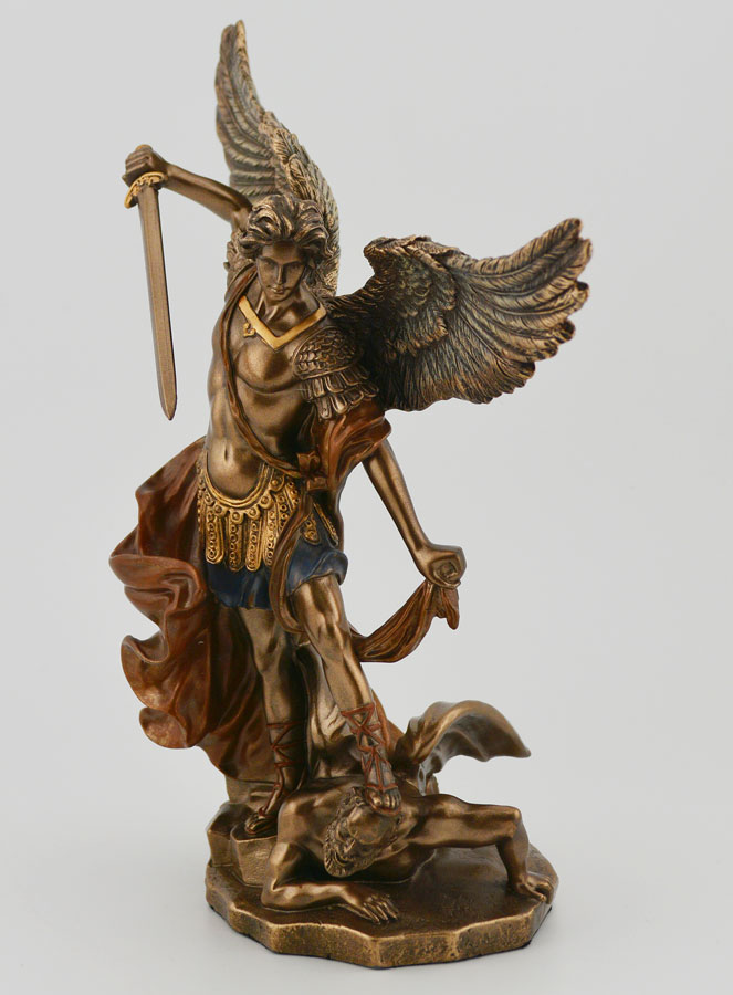 Statua Religiosa di San Michele in Bronzo - 15 cm (pic 2)