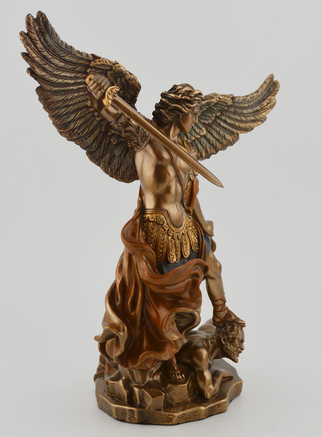 Statua Religiosa di San Michele in Bronzo - 15 cm (pic 3)
