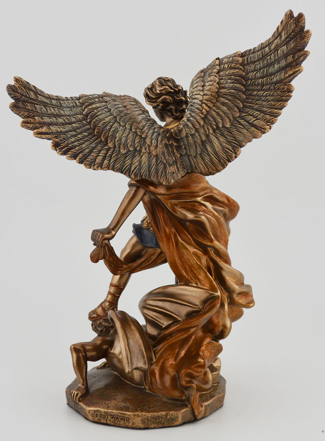 Statua Religiosa di San Michele in Bronzo - 15 cm (pic 4)