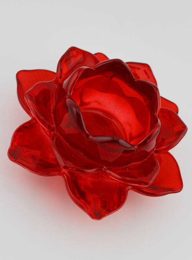 Portacandela Fiore di Loto - Rosso (pic 3)