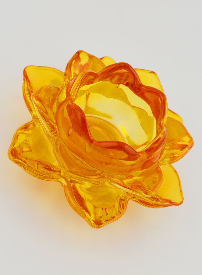 Portacandela Fiore di Loto - Arancione (pic 3)