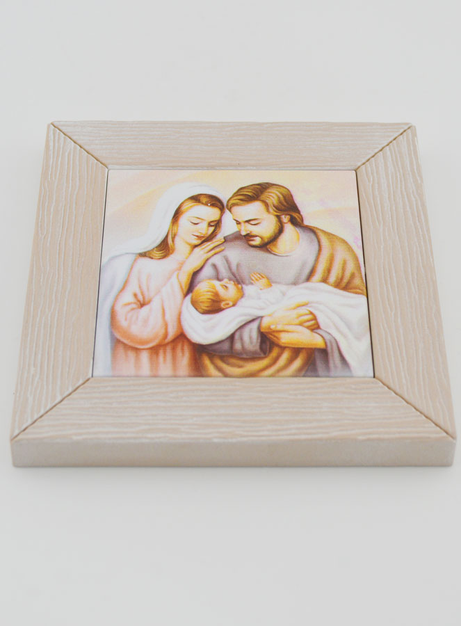Cornice Icona Moderna Giuseppe & Sacra Famiglia - 11 cm (pic 2)