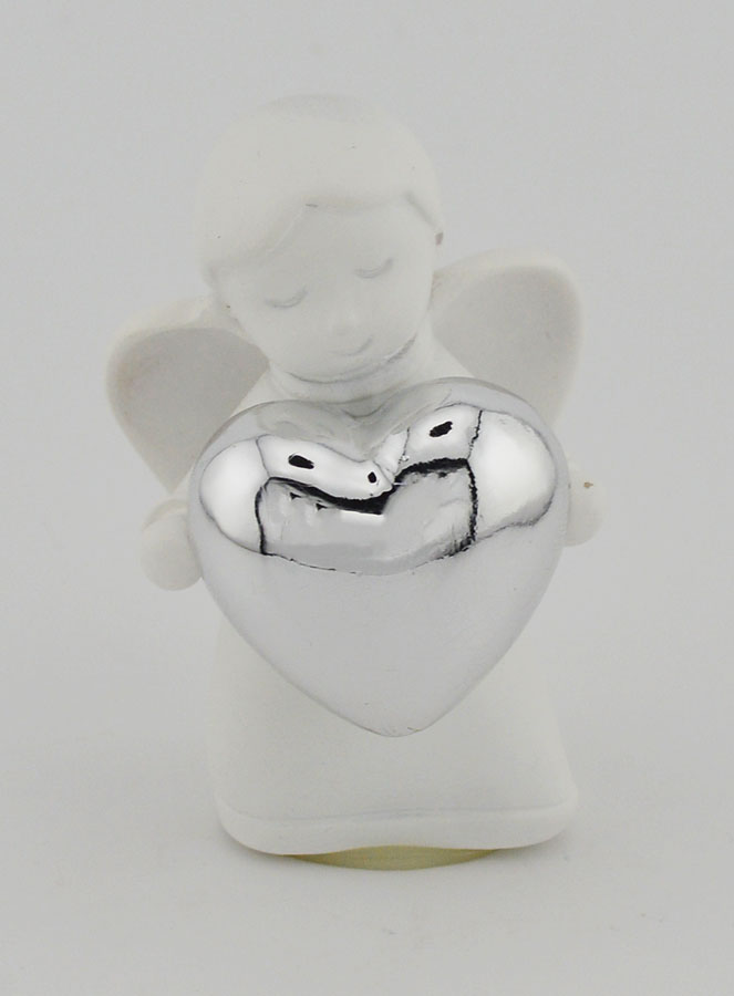 Angelo con Cuore Argentato - 6 cm (pic 1)