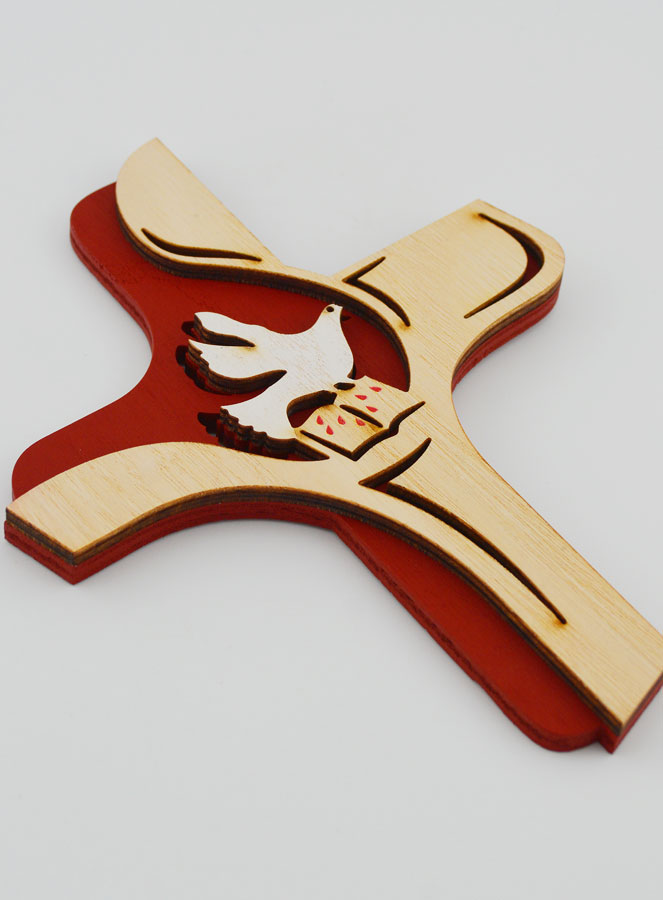 Croce Dello Spirito Santo in Legno Bicolore - 16 cm (pic 3)
