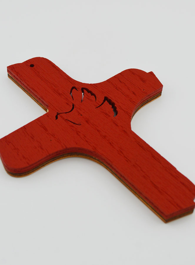 Croce Dello Spirito Santo in Legno Bicolore - 16 cm (pic 4)