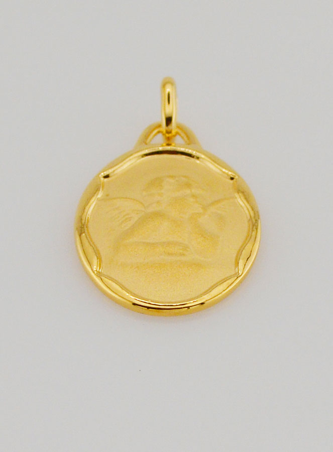 Medaglia Angelo Protettore in Placcato Oro - 20 mm (pic 2)