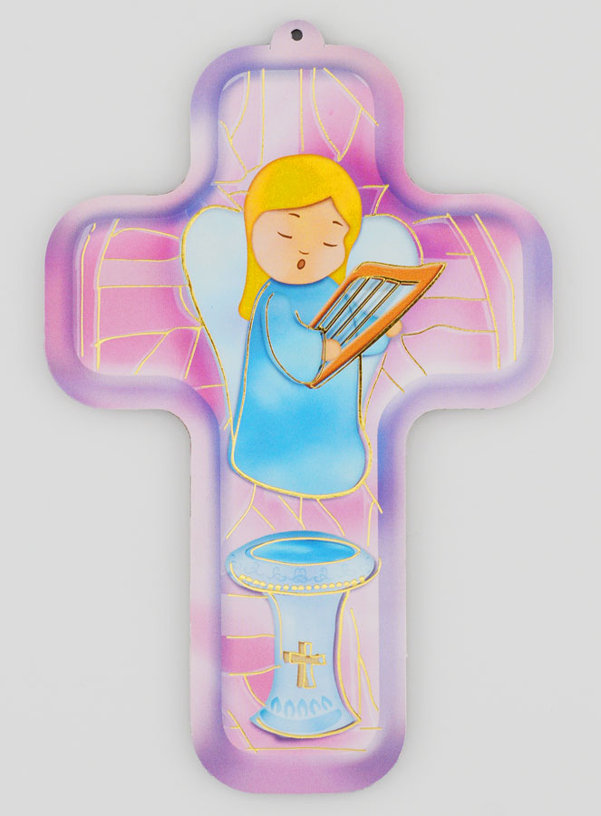Croce in Legno Bambino - Angelo Custode Battesimo (pic 1)